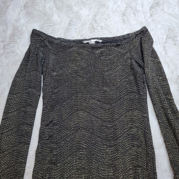 BCBGeneration Sparkle Tonight Off Shoulder Mini Dress Black Gold Size XXS - Picture 2 of 13